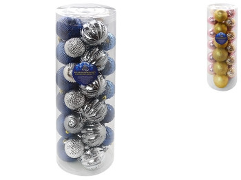Елочные шарики 6-8см, 9041 (цена за набор 33шт)