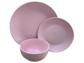 Набор обеденный Pink, тарелка-25см, тарелка-20см, миска-660мл (цена за набор 12 предметов)
