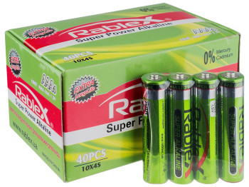 Батарейка алкалиновая Rablex, 1,5V, AAA, LR03 (цена за спайку 4шт)