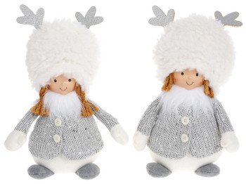 Новорічна іграшка Діти в оленячих шапках, 2 дизайни, 25см (ціна за1шт)
