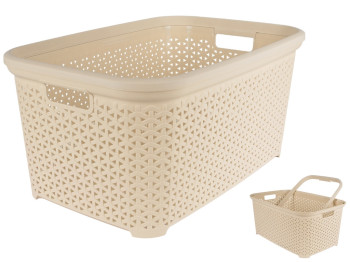 Корзина без крышки с рамкой Diomedea, 50л, бежевый