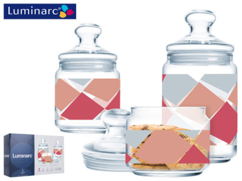 Набір банок 3 предмети Luminarc Club Carron Night 500мл, 750мл, 1л 07809