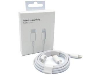 Кабель USB Apple Type-C to Lightning 1:1, Цвет Белый