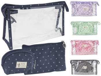 Косметичка с узором Корона 25см/19см/11,5см (цена за набор 3 предмети)