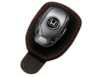 Держатель для очков и банковских карт Honda, кожа, цвет чёрный