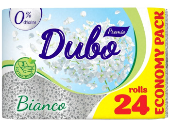 Туалетная бумага Диво Premio Bianco, СГ 15г/м, 3х слойная, белая, на гильзе (упаковка 24шт)