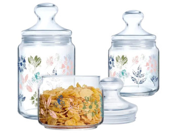 Набор банок Luminarc, Club Flerish, закаленное стекло, 0,5+0,75+1л 0883314062779