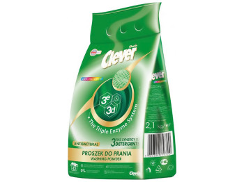 Средство для стирки Clever Color&White, порошкообразное, 2,1кг