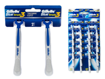 Бритви одноразові Gillette "Blue Simple3" (ціна за спайку 2шт)