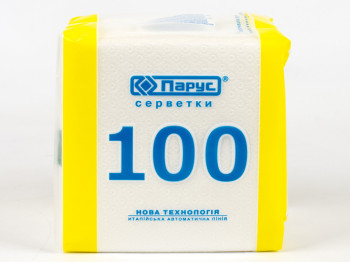 Салфетки "Парус" белые однослойные 24x24см 100шт