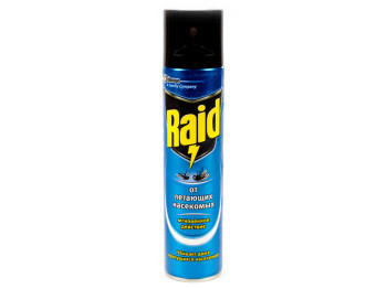 Аэрозоль от насекомых Raid - синий. От мух, комаров, ос. 300мл