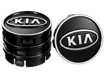 Заглушка колесного диска KIA, 60x55, черный, ABS пластик
