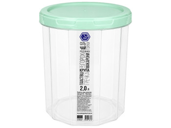 Емкость для сыпучих продуктов, полипропилен, цвет прозрачный мятный, 2л