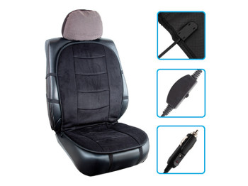 Накидка на сиденье с подогревом ZL018, 102×46см, переключатель, 12V, чёрная