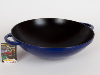 Сковорода чавунна WOK емал. глянц. 30x9см синя 05001