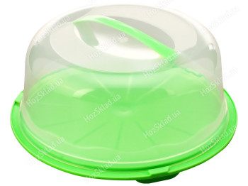 Тортница круглая R plastic, d34см, высота 16см, салатовая, 22006