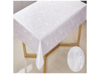 Клеенка La Perla, на тканевой основе, ПВХ, 1,37×20 м, дизайн лепесток белый (цена за рулон)