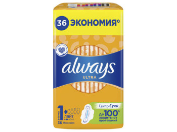 Прокладки ультратонкие ароматизированные Always "Light" 3капли (цена за уп. 36шт)