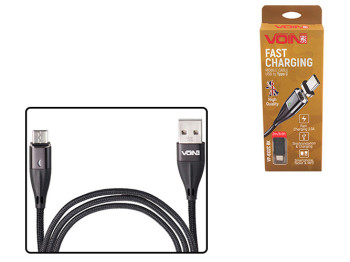 Кабель магнитный VOIN USB - Type C 3А, 2m, black (быстрая зарядка/передача данных)