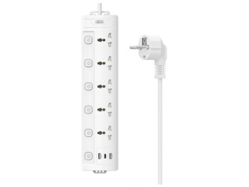 Сетевой Удлинитель XO WL19 5AC+USB-A+1USB-C 2m Цвет Белый