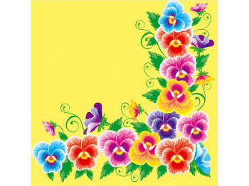 Салфетка La Fleur "Фиалкова красота" 33х33см 2 слоя 20шт желтая