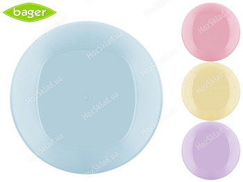Тарілка кругла пластикова Bager Clover Mix 20см (кольори асорті) 30704