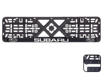 Рамка номера пластиковая с хромированной рельефной надписью SUBARU