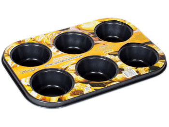 Форма "Stenson" для выпечки кексов "Muffin" 6 шт на листе
