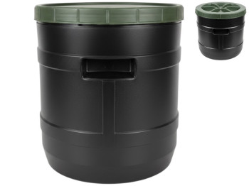 Бочка круглая Консенсус, пластик, 25л, 29,5×34см, цвет темно-зеленый