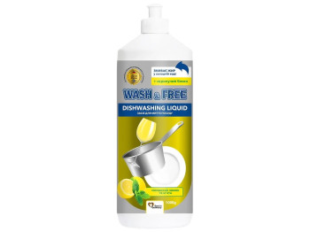 Засіб для миття посуду Wash&Free Лимон та м’ята 1л(01355)