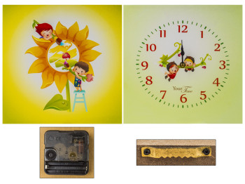 Часы настенные детские на полотне Друзья МДФ 56х28см