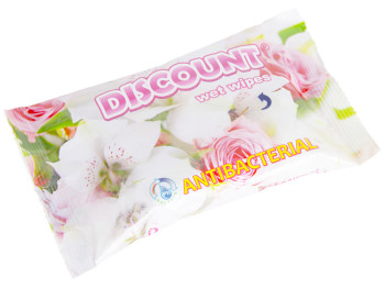 Вологі серветки "Discount" "Для інтимної гігієни"  antibacterial без спирту 20шт