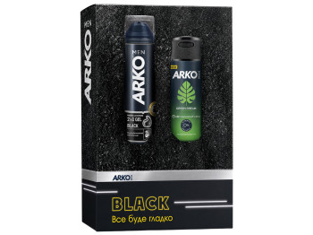 Набір косметики ARKO MEN Black і Green Dream, гель для гоління та дезодорант-спрей, 2 шт
