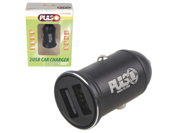 Автомобильное зарядное устройство Pulso C-31203BK 2USB (12/24V-5V 3,1A)