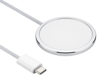 Зарядное устройство беспроводное MagSafe C9, 25.5W, Type-C nylon, QI2, 1:1, пластик, цвет белый