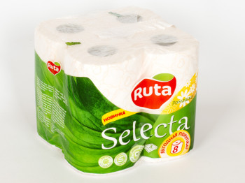 Папір туалетний "Ruta Selecta" білий з аром. ромашки тришар. (ціна за уп. 8 рулонів)