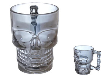 Бокал пивной Череп, темно - серый, 500мл