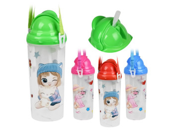 Бутылка-поилка детская с трубочкой, 500мл