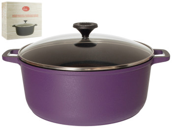 Каструля Prolis потов. дно, внут. антиприг. і зовніш.декор.покр. Semi-Matte Violet 6л Ку-006АД(фл)