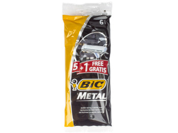 Станки для бритья Bic "Metal" (цена за набор 5+1шт)