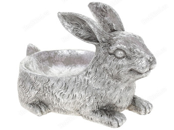 Підставка для прикрас Кролик, 22см, колір – срібло