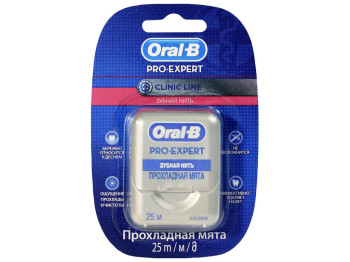 Зубна нитка вощеная Oral-B Pro-Expert Clinic Line Прохолодна м'ята 25м