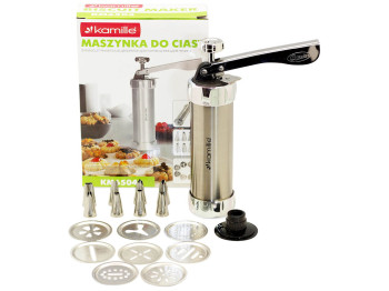 Шприц для печенья Kamille нержавеющая сталь, 8 насадок