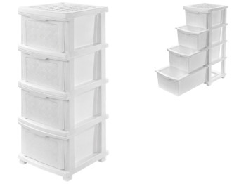 Комод R plastic Компакт Плюс на 4 ящики, білий, 34x40x86см, 04004