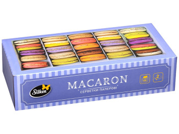 Салфетки бумажные в коробке Silken Macaron, 2-х слойные, 100шт