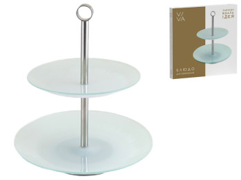 Блюдо Viva Silver Base, 2-ярус., 25/20см, 6900068706446