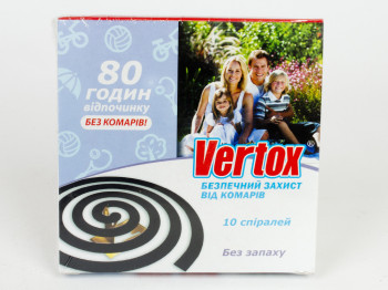 Спирали от насекомых "Vertox" без дыма 10шт.