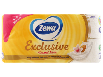 Туалетний папір Zewa Exclusive Almond Milk, 4х шаровий (ціна за упаковку 8шт)