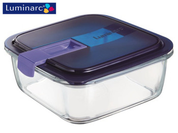 Контейнер скляний герметичний Luminarc Easy Box квадратний із пластиковою кришкою 1,22л 81199