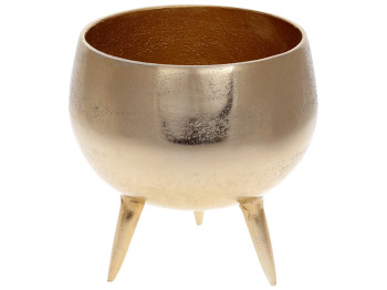 Декоративное кашпо/ваза, 20см, на ножках, цвет – золото